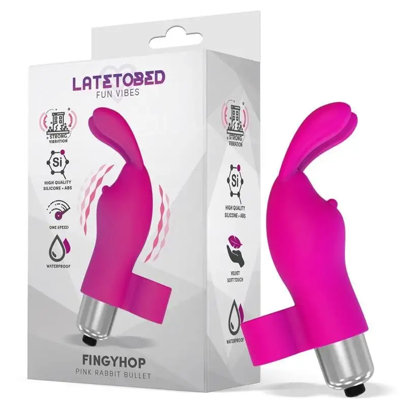 Fingyhop-balle-vibrante-avec-lapin-silicone-Rose-1