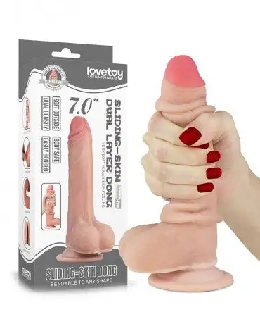 Lovetoy-Dildo-met-glijdende-huid-18-cm-lichte-huidskleur-933607-1
