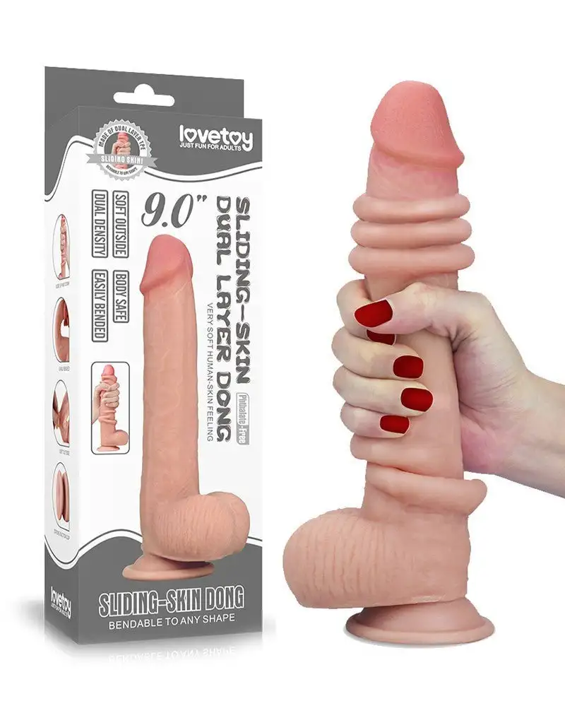 Lovetoy-Dildo-met-glijdende-huid-23-x-4-cm-lichte-huidskleur-677636-1