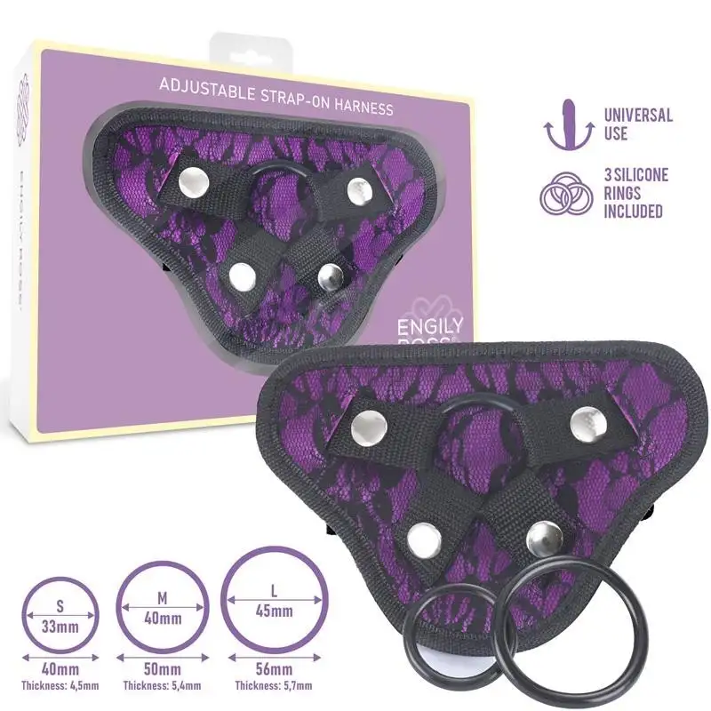 Mileet-harnais-Universal-reglable-3-Anneau-en-silicone-mauve-1