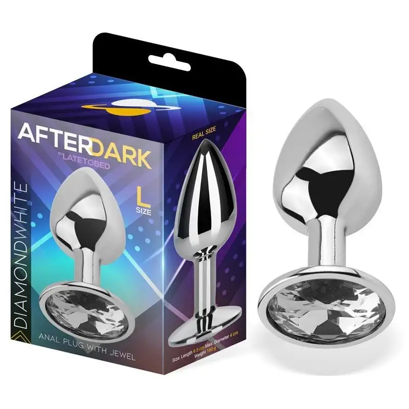 Plug-Anal-avec-pierre-couleur-blanc-diamant-taille-L-Aluminium-1