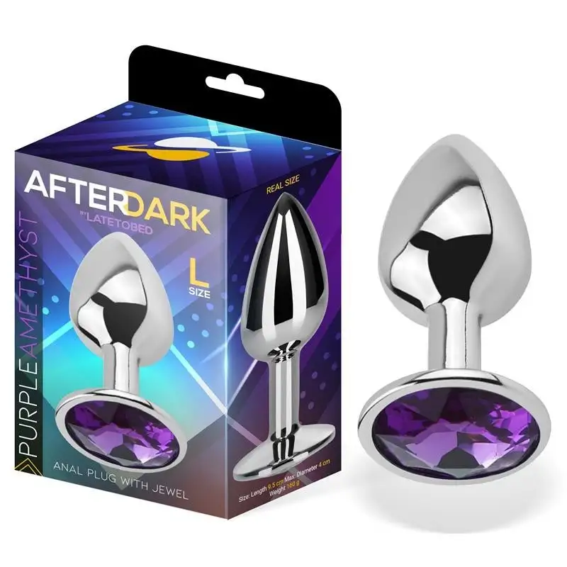 Plug-Anal-avec-pierre-pourpre-Amatista-taille-L-Aluminium-1