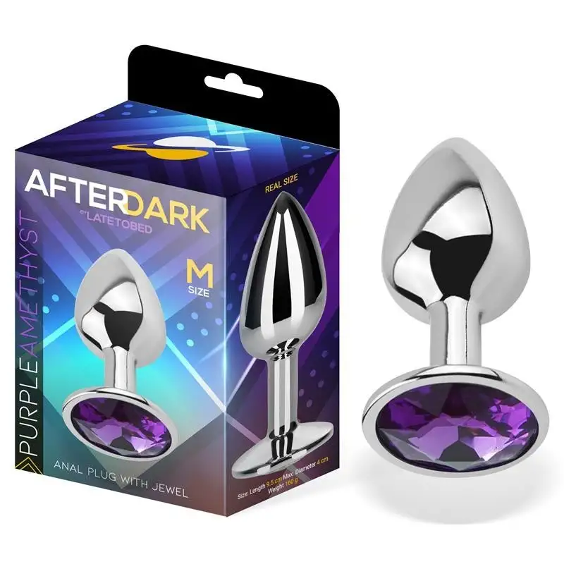 Plug-Anal-avec-pierre-pourpre-Amatista-taille-M-Aluminium-1
