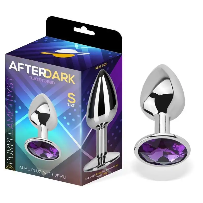 Plug-Anal-avec-pierre-pourpre-Amatista-taille-S-Aluminium-1