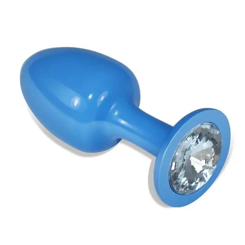 Plug-Anal-en-metal-bleu-Rosebud-avec-pierre-transparent-1