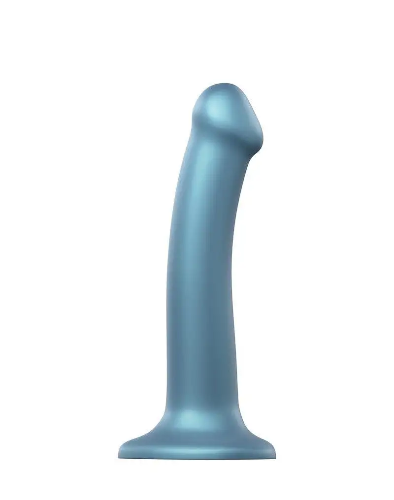 Strap-On-Me-Semi-Realistische-Mono-Density-Dildo-Metallic-Blauw-1