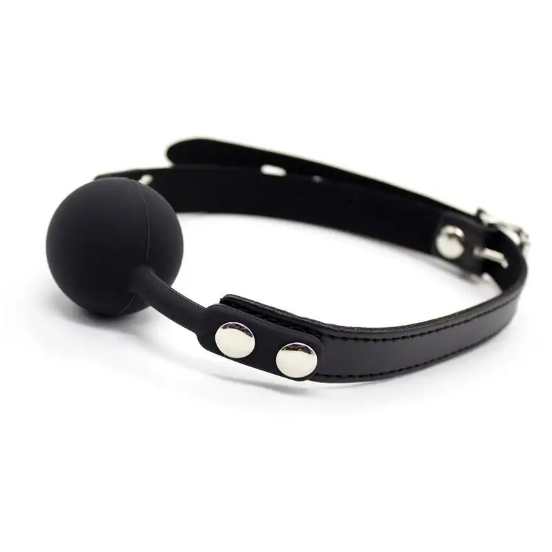 baillon-boule-Lisa-en-silicone-4-cm-reglable-Noir-1