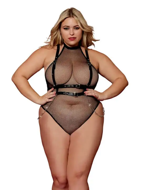 body-en-resille-grande-taille-avec-harnais-simili-cuir-et-chaines-dg13291xblk-1