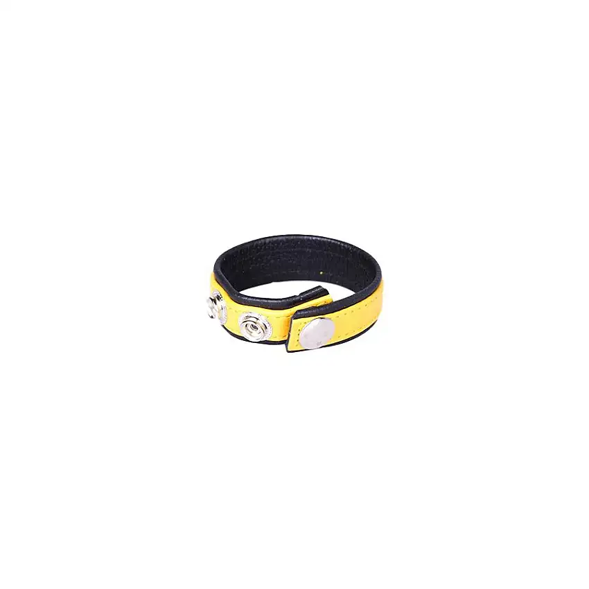 cockring-cuir-3-pressions-jaune-1
