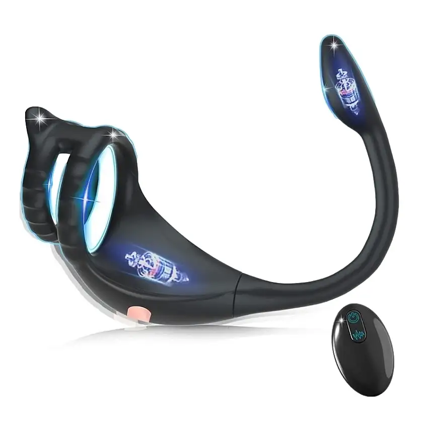 cockring-et-plug-vibrant-knight-9-vibrations-42mm-1