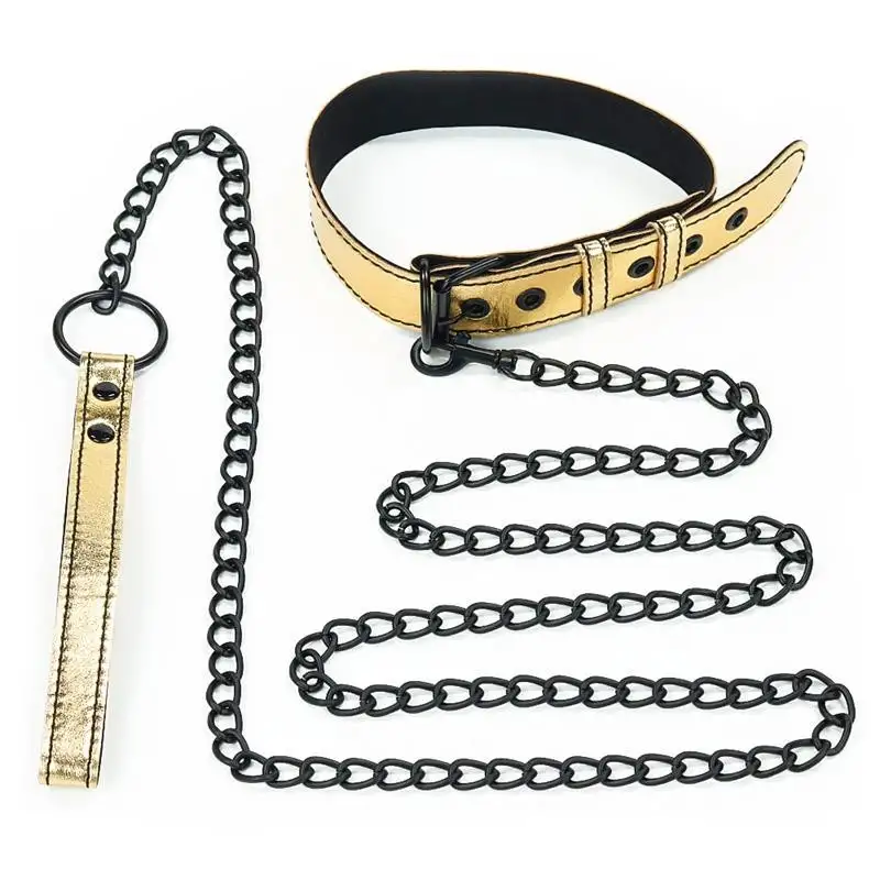 collier-avec-laisse-bondage-doree-1