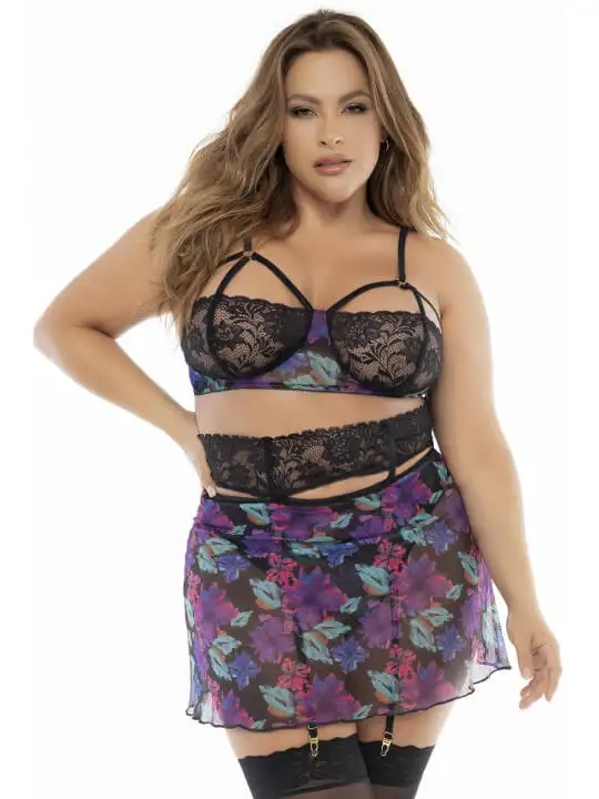 deux-en-un-nuisette-et-ensemble-trois-pieces-noir-grande-taille-tissu-fleur-exotique-mal7496xblk-1