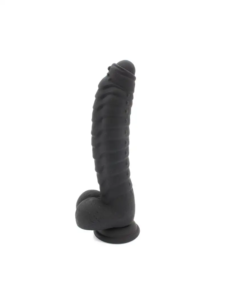 dildo-silicone-noir-nervure-1