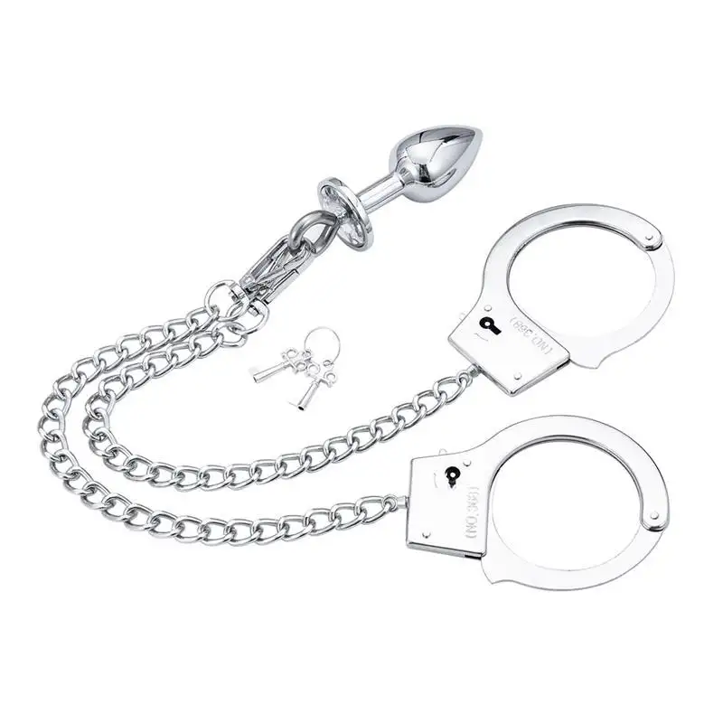 menottes-en-metal-avec-chaine-Plug-Anal-1