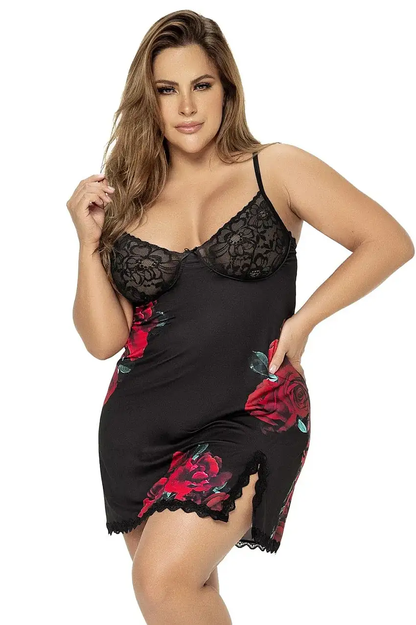 nuisette-noire-grande-taille-motif-fleuri-1-1