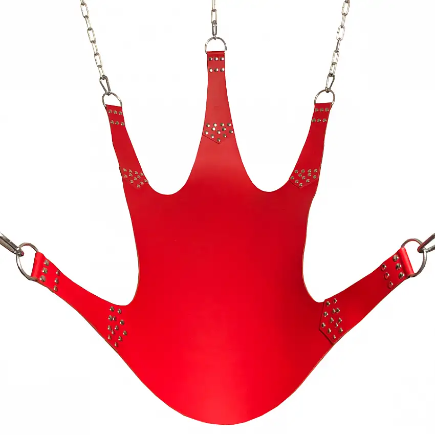 sling-en-cuir-5-points-d-attache-rouge-1